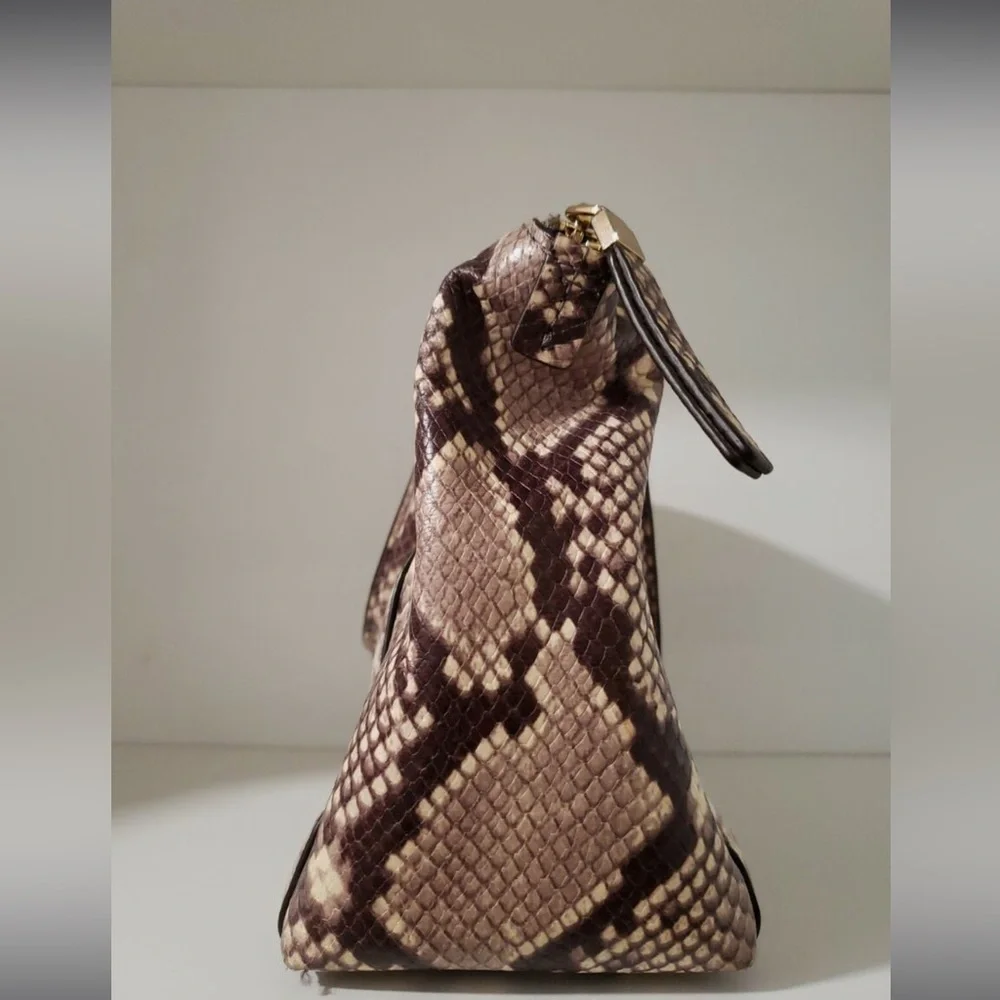 Michael Kors Embossed Python Print Riley Satchel Bag - Picture 4 of 14